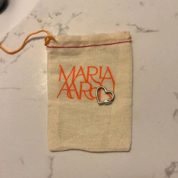 Marla Aaron Heart Lock “Lock Your Mom” Sterling Silver Carabiner Charm - Picture 5 of 5